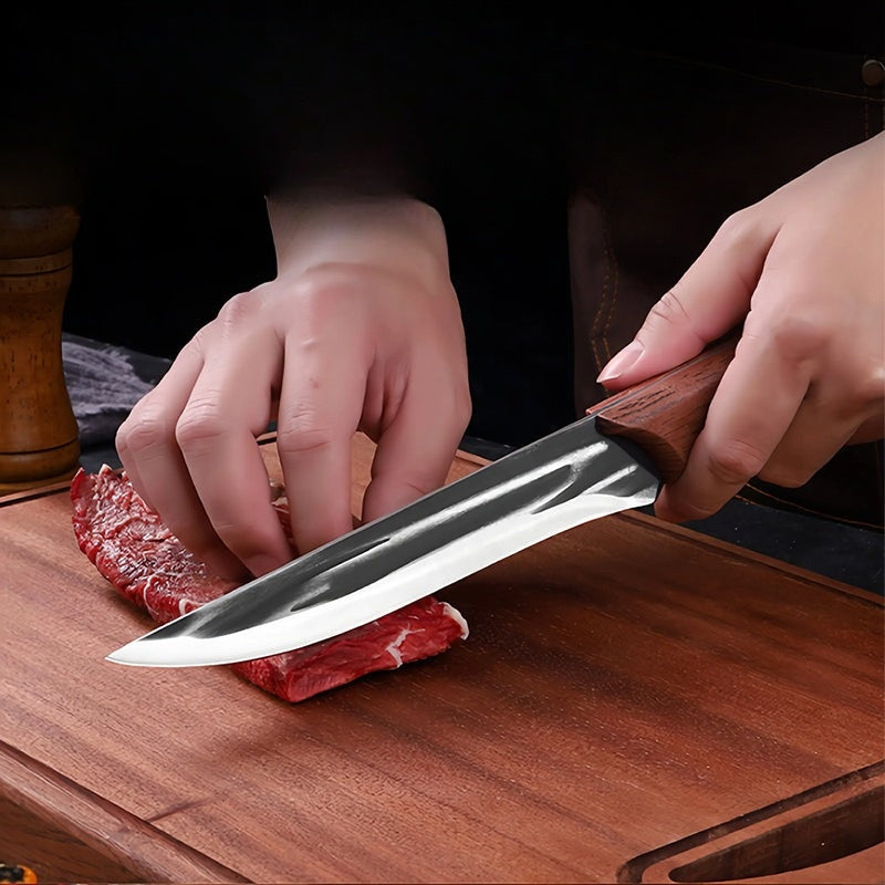 Tvirtas daugiafunkcis iškaulinimo peilis su dėklu