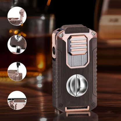 Daugiafunkcis cigaro žiebtuvėlis su pjovikliu