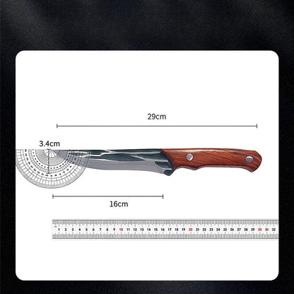 Tvirtas daugiafunkcis iškaulinimo peilis su dėklu