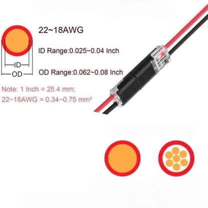 20 vnt. 2 kontaktų svirtinės jungtys laidams